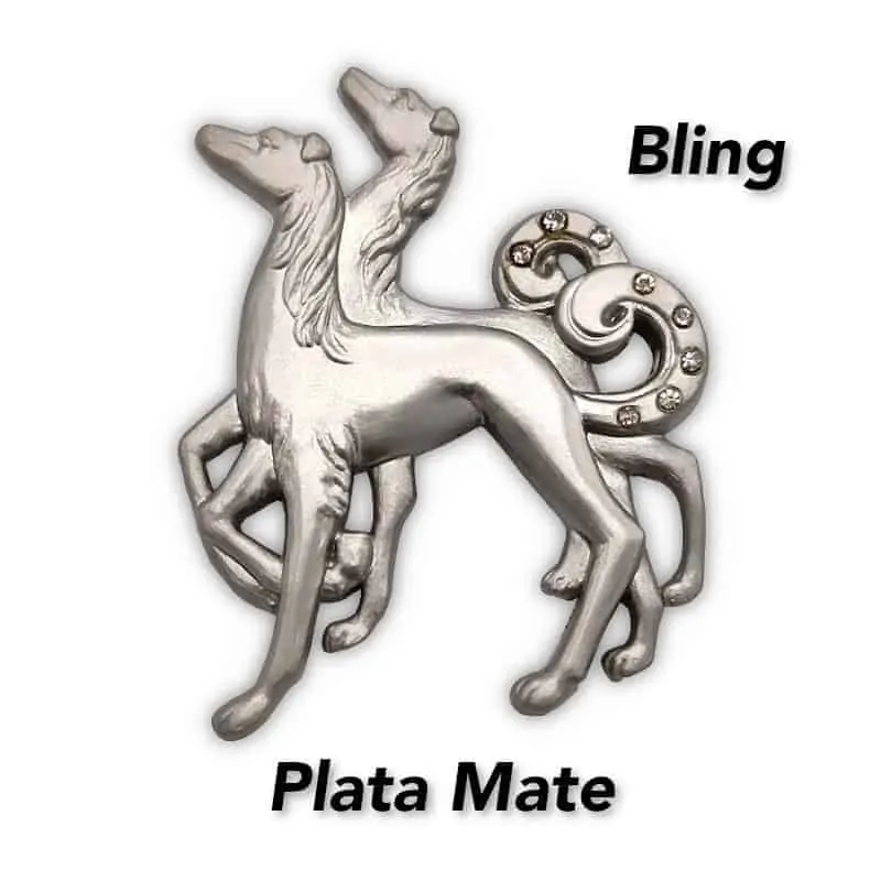 Dogs plata mate bling pins personalizados