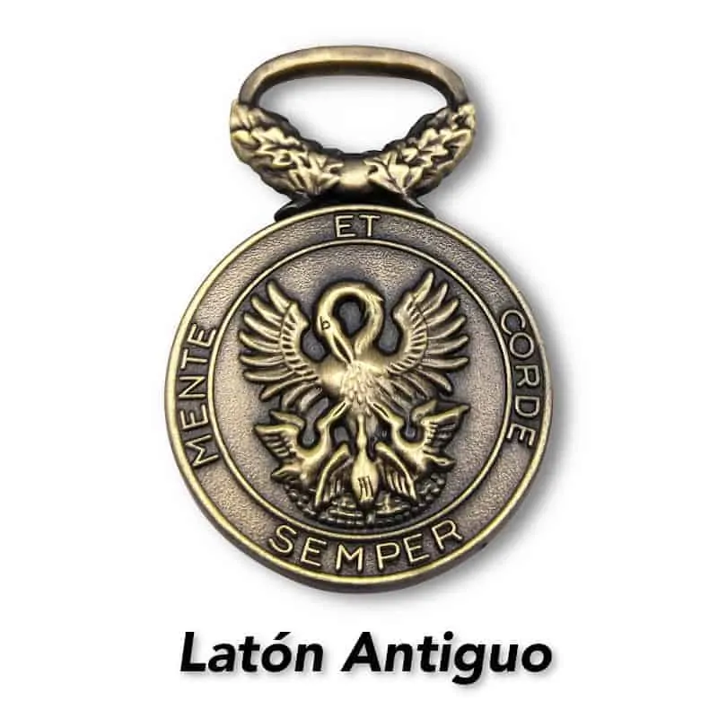 Mente Et Corde latón antiguo pins personalizados