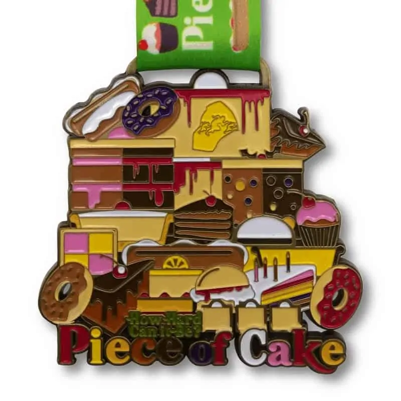Piece of Cake Marathon latón antiguo medalla personalizada