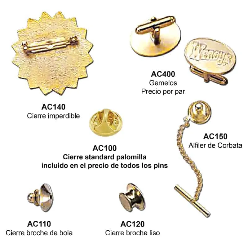 Accesorios pins y emblemas accesorios para pins personalizados